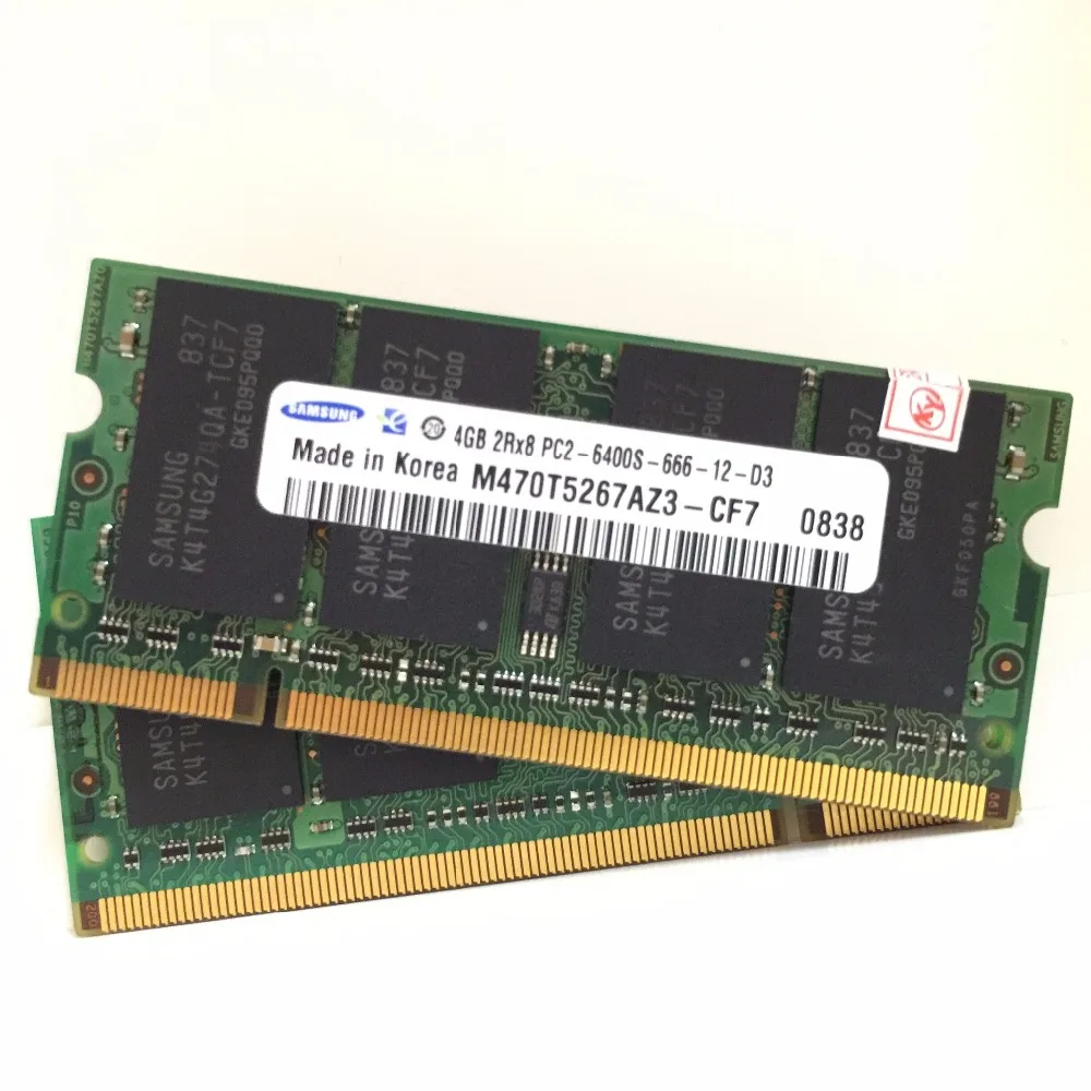 Samsung 4GB 4G PC2-6400s PC2 6400s 6400 DDR2 800MHz 800 MHZ модуль ноутбук Память ram