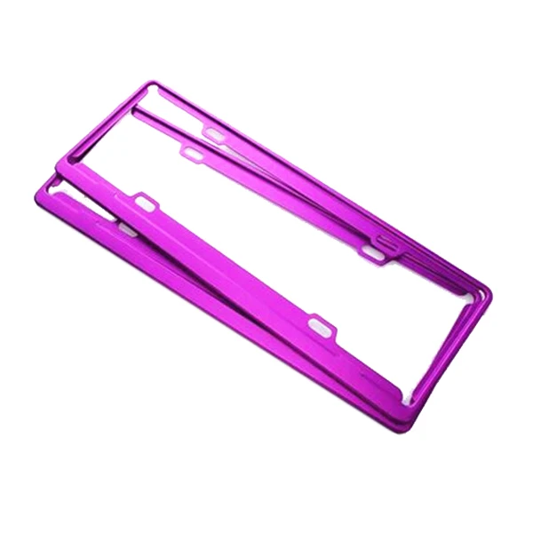

2 x Car Styling Frame Under License Plate Aluminum Stopper Universal Car License Plate Car Holder purple