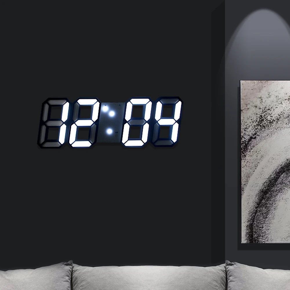 3D светодиодный настенные часы Современные Цифровые настольные часы будильник ночной Светильник дисплей дата Saat reloj de pared часы для дома Декор для гостиной