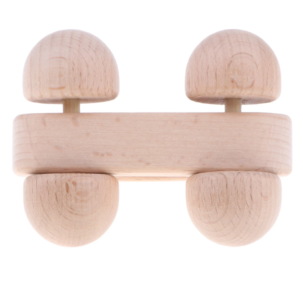 Wooden Baby Musical Rattle Educational Montessori Sensory Development Sound Teething Toy Car Handbell Gift