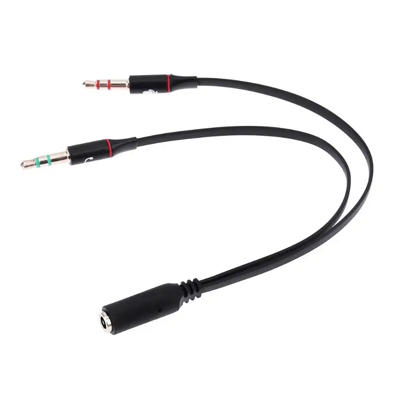 1Pc 3.5mm stereo audio male to 2 female headset mic splitter cable adapter  X