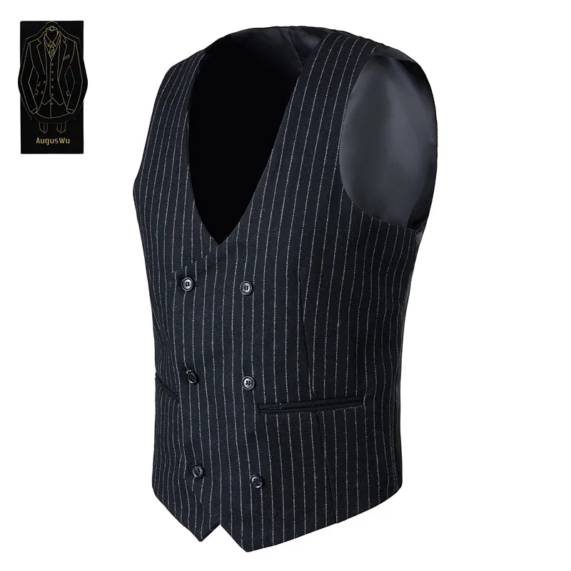 3 (1)       39.99     New elegant gentleman men's vest men's wool blend double-breasted suit vest men's business formal mature vest support custom