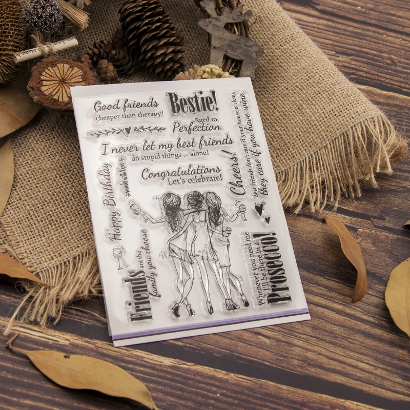 

Friend clear Silicone Rubber Stamp for DIY scrapbooking/photo album Decorative craft