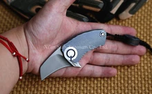 Titanium TC4 EDC Mini Parrot Design 66mm Long 82g Claw Type Casp / Pocket / Folding Knife Stone washed Surface with S35VN Blade