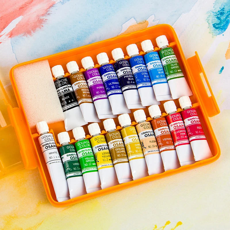 

MIRUI Stationery set, king like opaque watercolor paint, children hand-painted paint, 18 color, 25 color plastic box