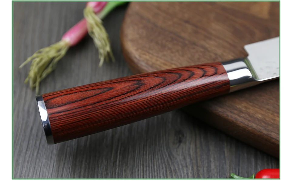 YAREH профессиональный набор ножей шеф-повара 5 шт., набор кухонных ножей из японской дамасской стали, хороший острый Набор ножей сантоку с кливером