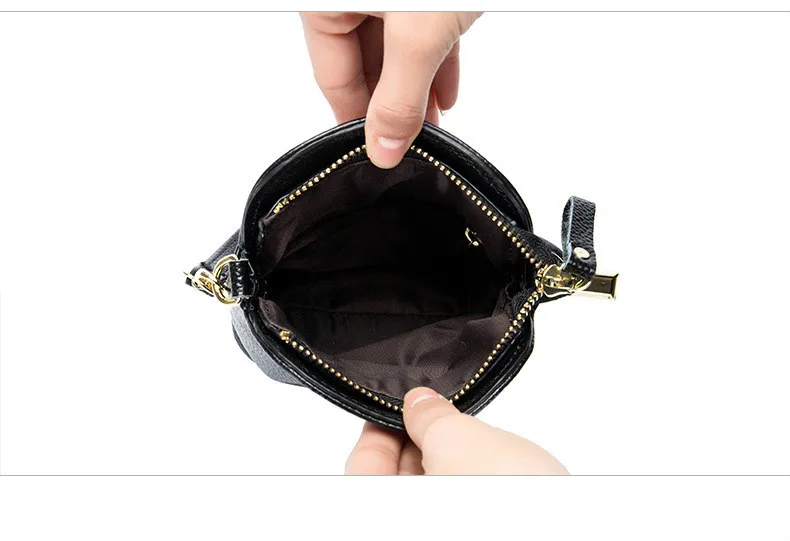 Bolsa de ombro feminina de couro real