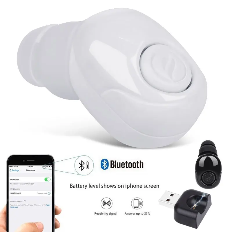 Мини наушники невидимые в ухо Bluetooth V4.2 с сенсорным управлением беспроводные