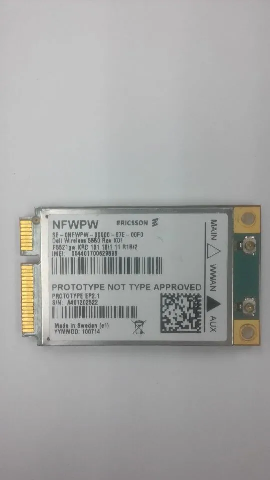 3g WLAN для Ericsson F5521GW GOBI3000 DW5550 мини PCIe 2 г 3g HSPA 21 МБ карты Wlan для Dell E5420 5520 6220 6320 6420 XT3 6520