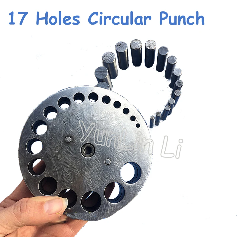 Metal Disc Cutter 17 Hole Circular Punch DIY Jewelry Processing Punch Stamping Tools HJ-B80