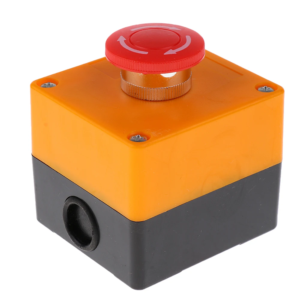 220V 3A Latching NC Emergency Stop Red Mushroom Push Button Switch Station