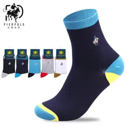 PIERPOLO брендовые носки 5 пар/лот хлопковые зимние носки calcetines вышивка Для мужчин носки Повседневное хлопок экипажа носки Для мужчин