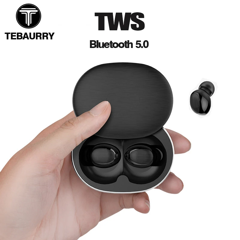 

TEBAURRY D20 TWS 5.0 Bluetooth Earphone Invisible Mini Bluetooth Headset Wireless Stereo Earbuds with Microphone charging box.