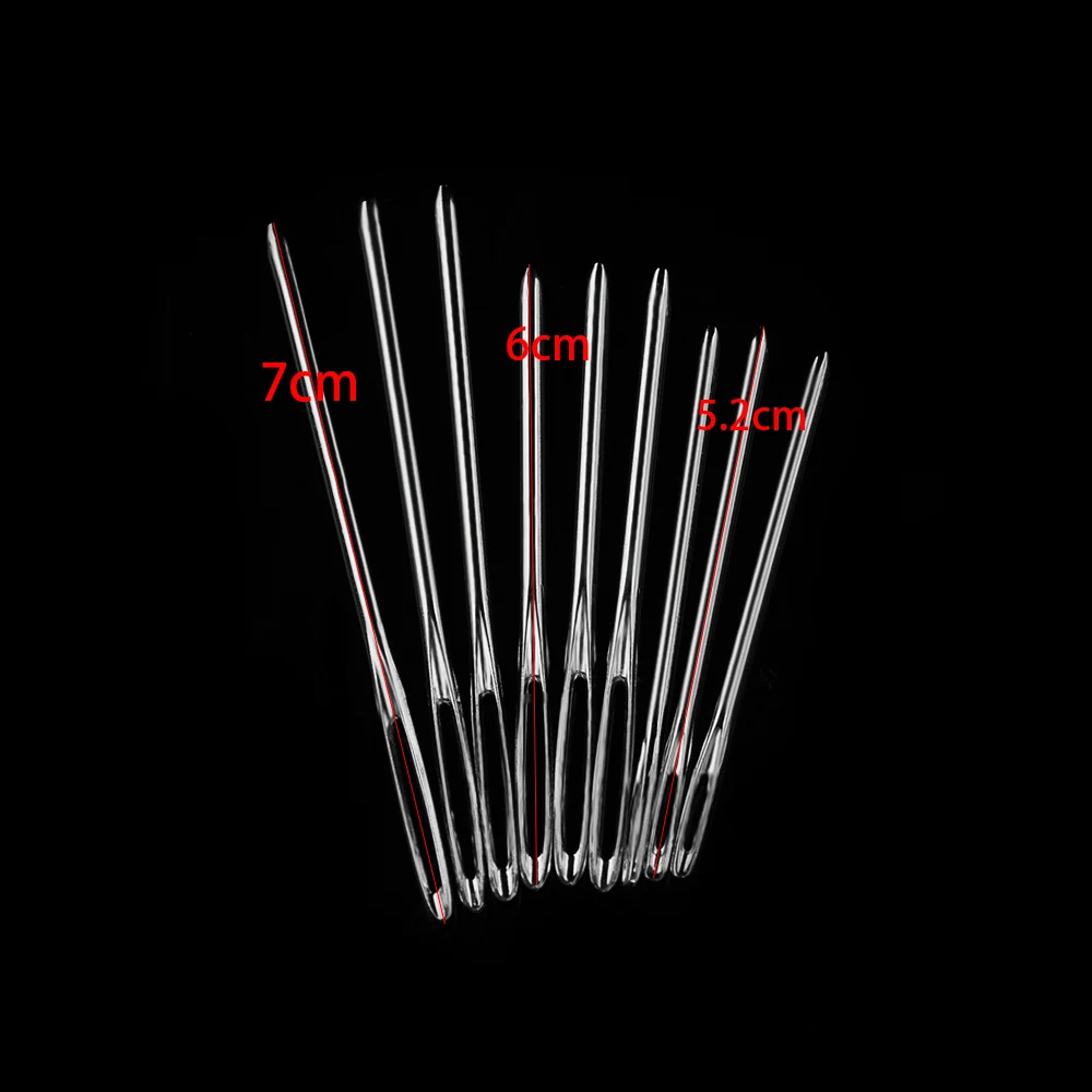 9 шт./компл. Полезная Мода 3 размера большой глаз Нержавеющая сталь тупые иглы пряжа Вязание Вышивка крестом иглы, швейные инструменты