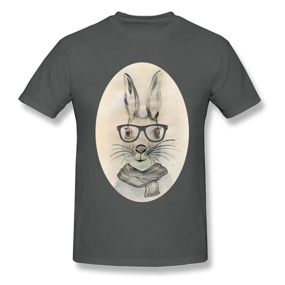 Cute funny watercolor bunny with glasses and scarf hand paint_carbon