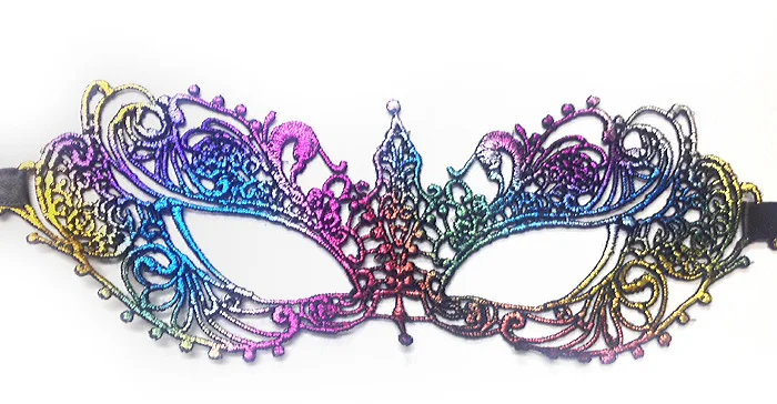 New Halloween colorful bronzing lace blindfold sexy masquerade party amorphous mask festive supplies mask halloween