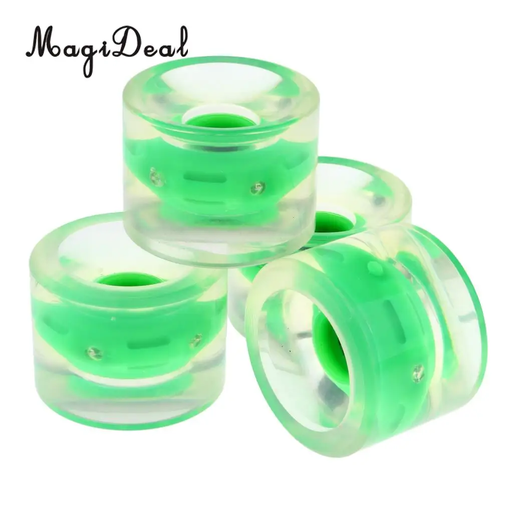 4 Pieces Longboard Skateboard Scooter Wheels 70mm Light Up Outdoors Skateboard Accessories Repair or Rebuilding Kit