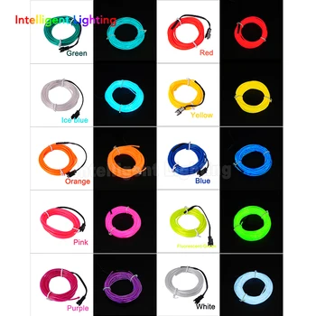 

3M Flexible Neon light EL Light wire Rope Tube 10 colors select for Dance party, car decoration with controller