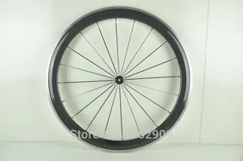 

1pcs New 700C 50mm clincher rim road bike 3K carbon fibre bicycle wheelset with alloy brake surface aero spoke skewers Free ship