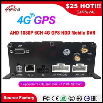 

Audio and video 6-channel remote monitoring host SD + hard disk cycle recording 4G GPS MDVR truck / taxi / bus /school bus