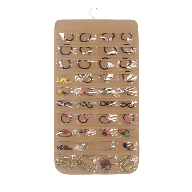 Hot Fashion 80 Compartments Hanging Storage Bag Jewelry Earring Necklace Brooch Bag Closet Display Visible Non-woven Fabrics PVC (6)