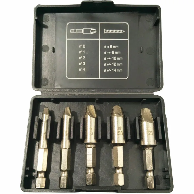 5 шт. 0 #1 #2 #3 #4 # HSS4241 никелевый Ptd HSS сломанный ржавый полосатый винт и удалитель