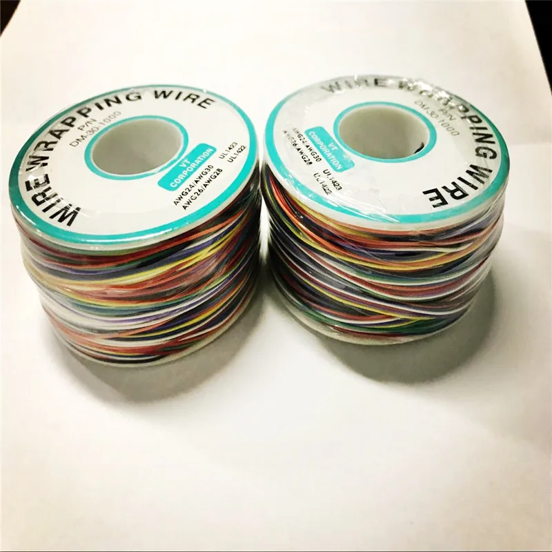 2pcs/lot 8 color Wrapping Wire Wrap Multicolor PCB Test Core Line AWG30 ok wire jumper wire free