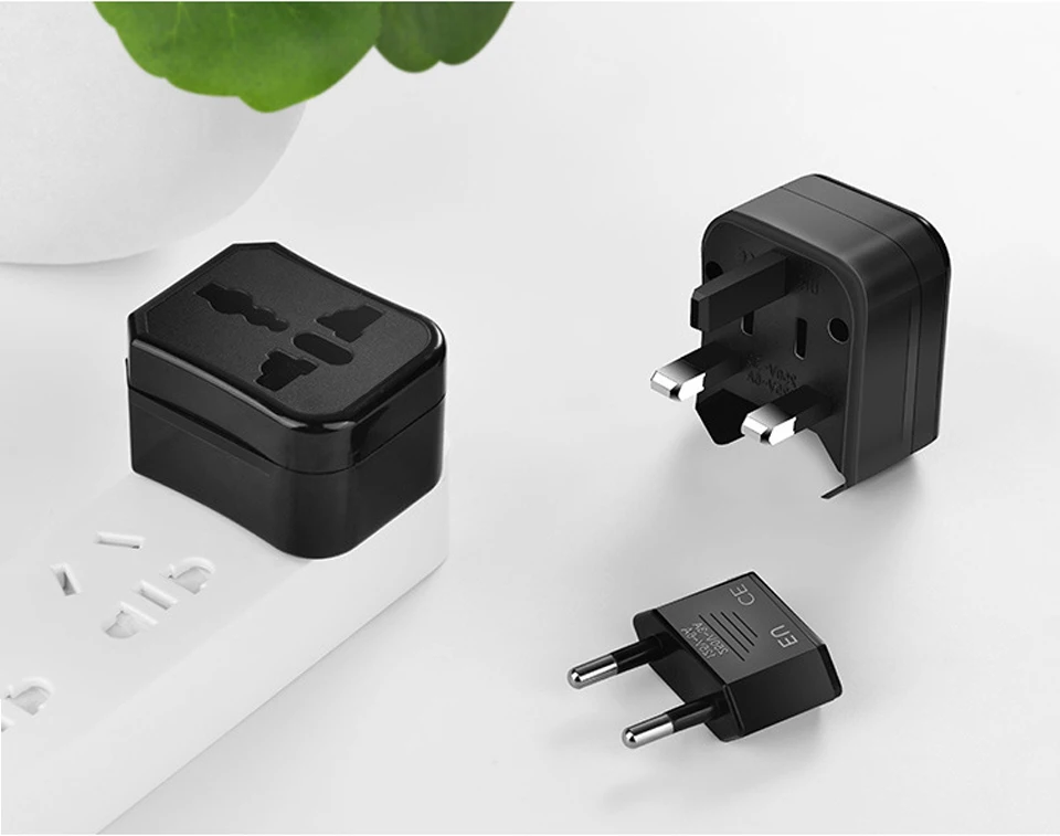 1PC Universal US AU EU UK Plug Converter 2 Round Pin Socket Euro Europe Global Travel Wall AC Power Charger Outlet Adapter (10)