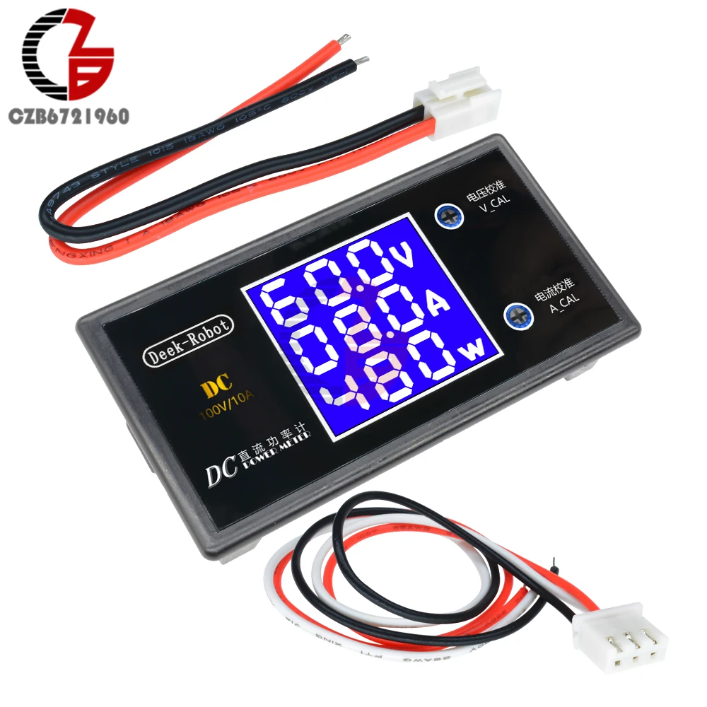 DC 50 в 100 В 5A 10A цифровой вольтметр Амперметр Wattmeter измеритель напряжения тока 250 Вт