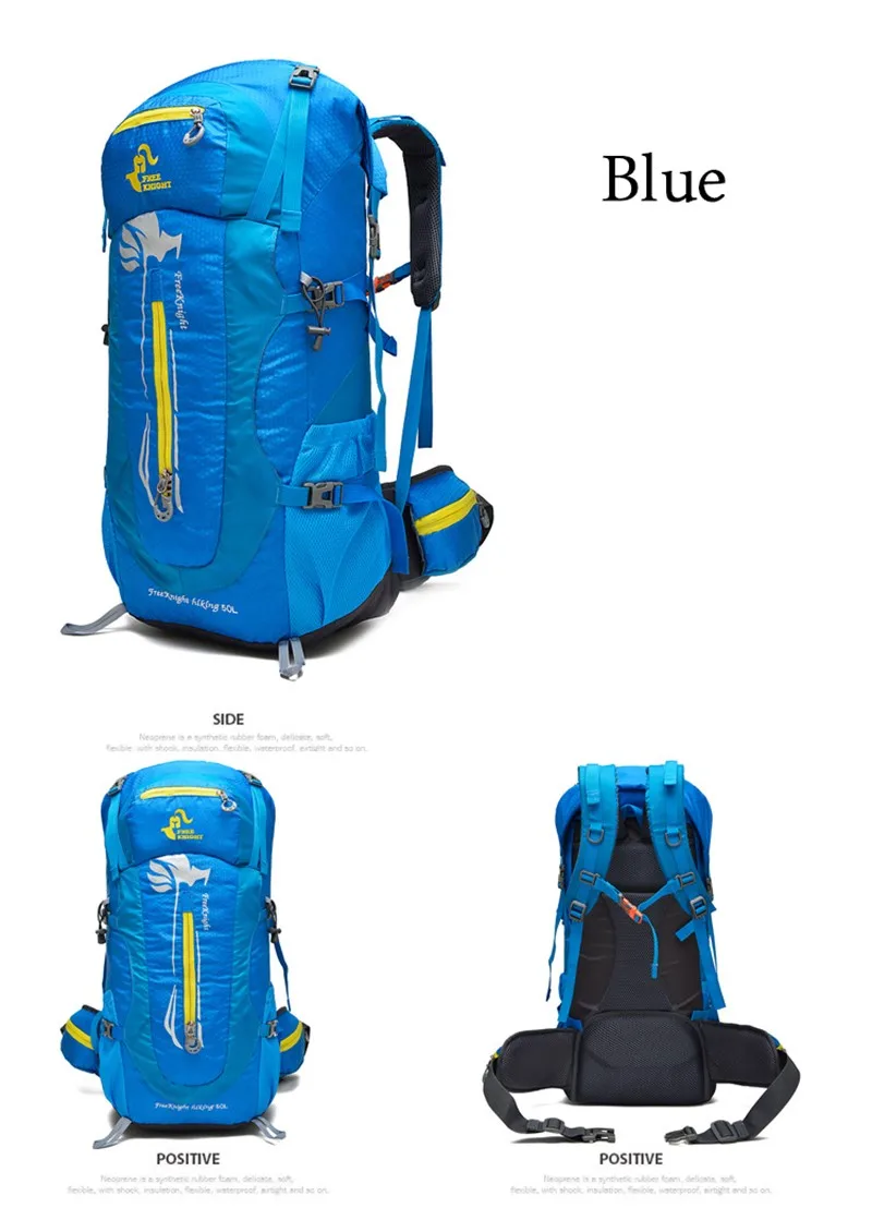 Free Knight 50L Sport Bags Hiking Backpack Waterproof Nylon Women Men Big Capacity Outdoor Mountaineering Travel Backpacks Bag