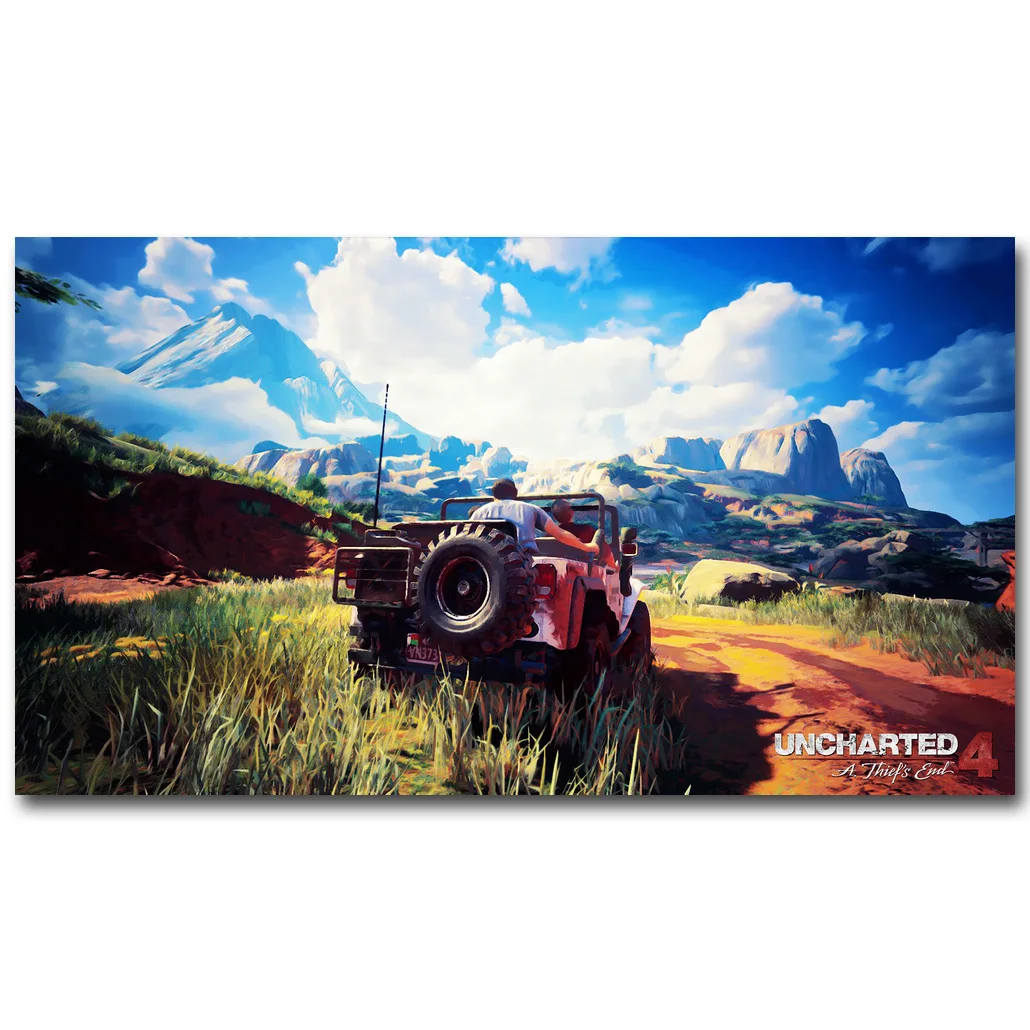 

Uncharted 4 A Thiefs End Art Silk Fabric Poster 13x24 20x36inch New Game Pictures for Living Room Wall Decor 020