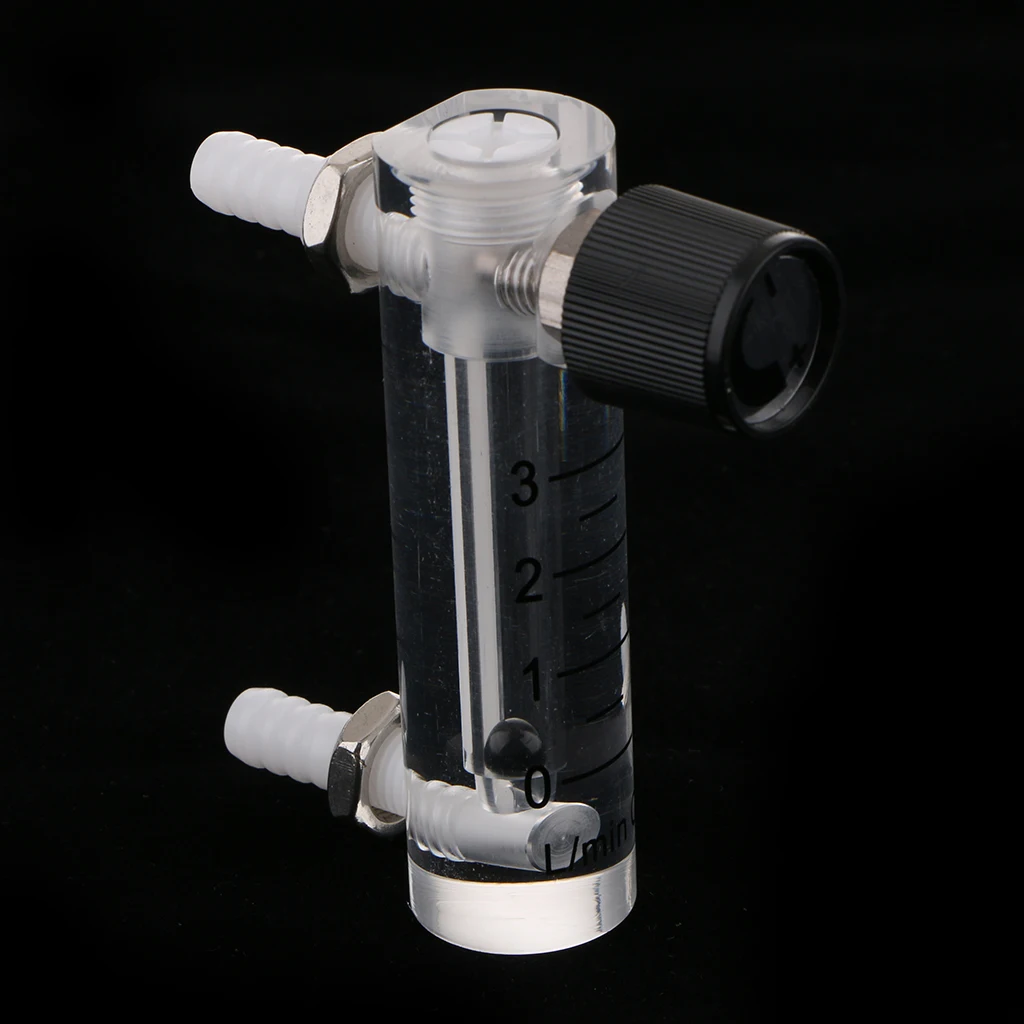 0-3L/min Oxygen Liter Flow Meter Measures Gas Flowmeter W/Control Valve For Air,Accuracy: 5%