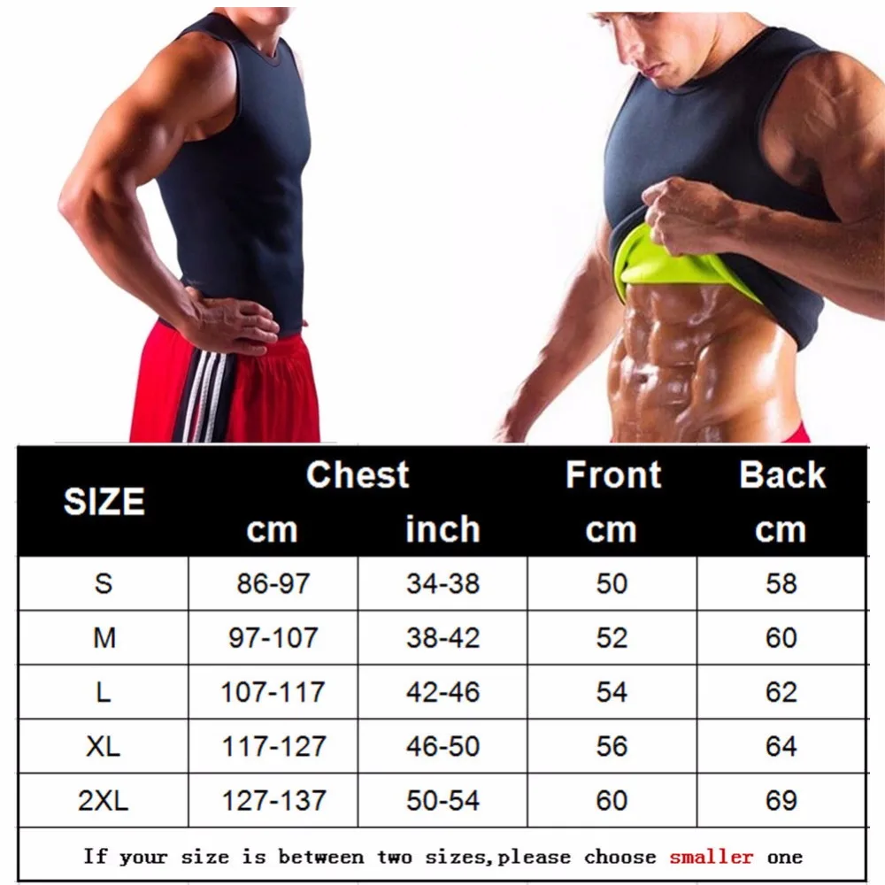 Мужской неопреновый жилет для похудения, формирователь тела, футболка, сауна, пот, термальный тренажер для талии, майка для похудения, пояс для живота