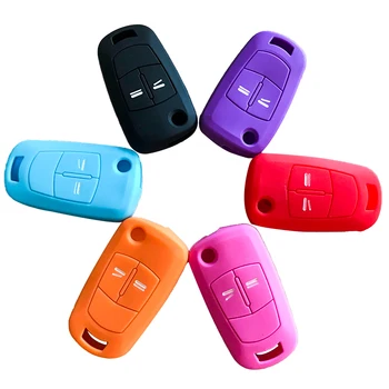 

RMLKS Good Quality Silicone Car Key Cover Case For Opel Vectra C Astra H Corsa D Zafira 2 Buttons Flip Folding Remote Key