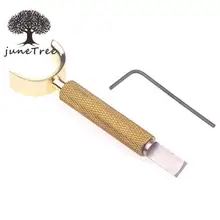 Junetree Чистая медь регулируемые DIY ручные роторные инструменты для резьбы по коже поворотный нож лезвия инструменты