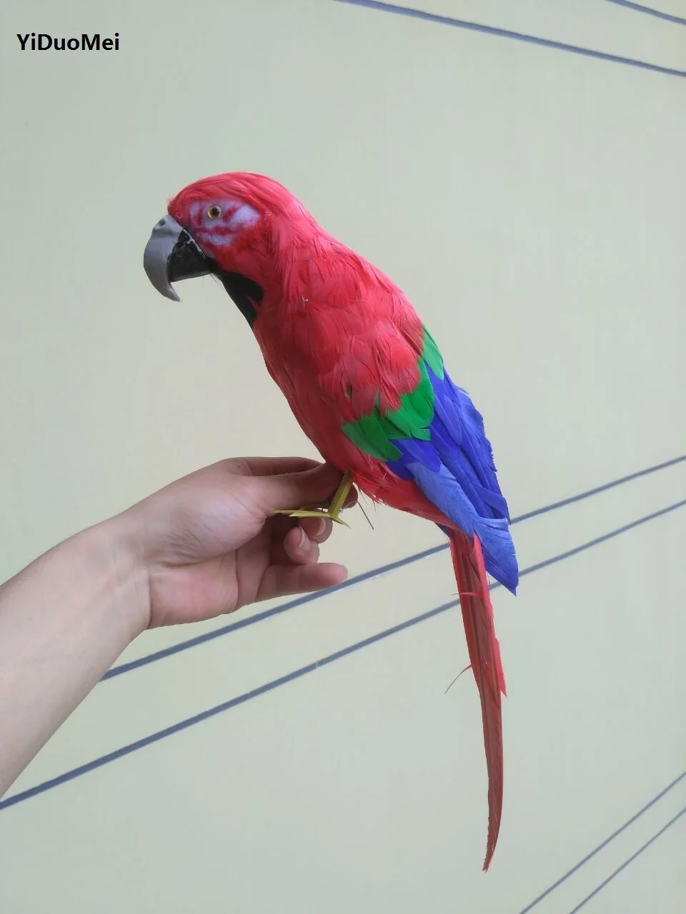 Merah Biru Feathers Burung Beo Besar 40 Cm Burung Parrot Buatan