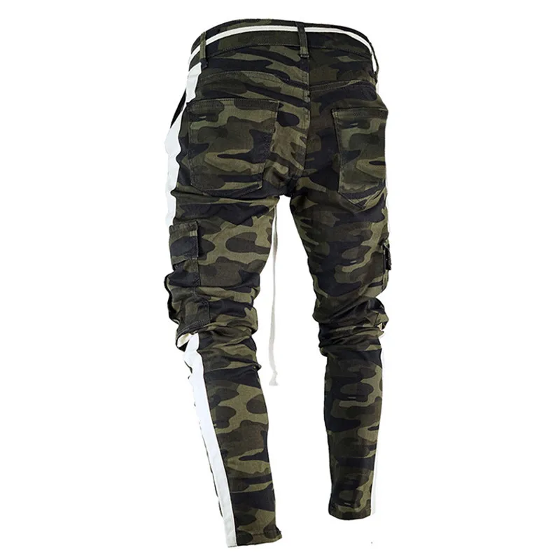 

Mens Skinny Stretch Denim Pants Pleated Ripped Freyed Slim Fit Jeans Trousers Vaqueros Hombre Jean Skinny camouflage