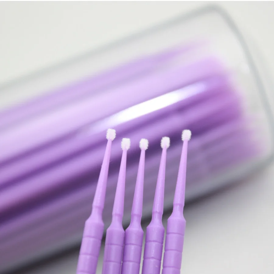 400 PCS 1.5 mm Dental Disposable Micro Applicator Brush Purple Color Dental Lab Equipment New