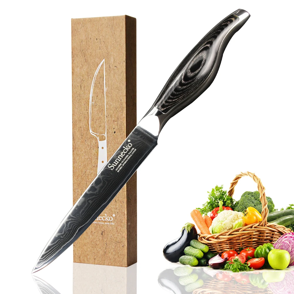 SUNNECKO Дамаск кухонные ножи шеф повара набор Santoku Терка нож для очистки овощей