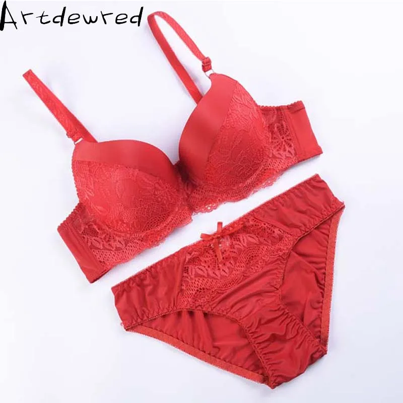 Artdewred ABC sexy bra set lace push up women underwear panty set cotton refreshing bra brief sets France lingerie suit