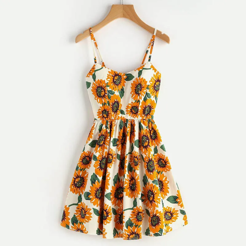 

2019 Summer Women Sun Flower Dress Boho Beach Party Mini Dresses Backless Lace Bikini Cover Up Casual Beach Vestidos