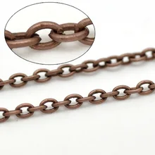 Медные тональные звенья-открытые Кабельные цепи 3x2 мм, продается в упаковке 3 м Новинка
