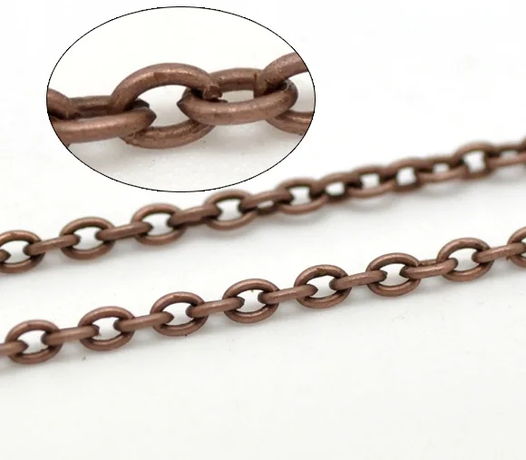 

Copper Tone Links-Opened Cable Chains Findings 3x2mm, sold per packet of 3M new
