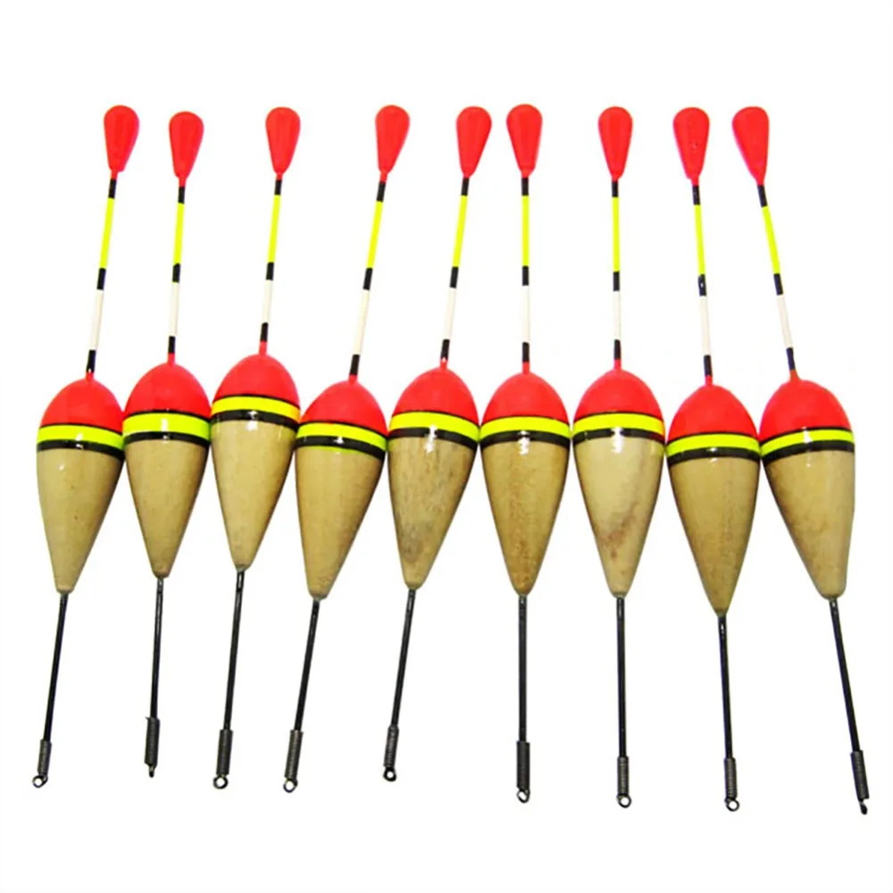 10 Pcs/Lot Fishing Float Wood Buoy Float for Fishing Goods Gear Fishing