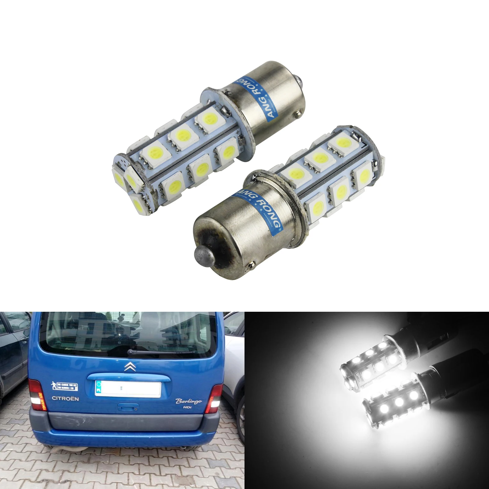 ANGRONG 2X автомобильный 1156 BA15S P21W 18 SMD светодиодный белый задний стоп сигнал 12В