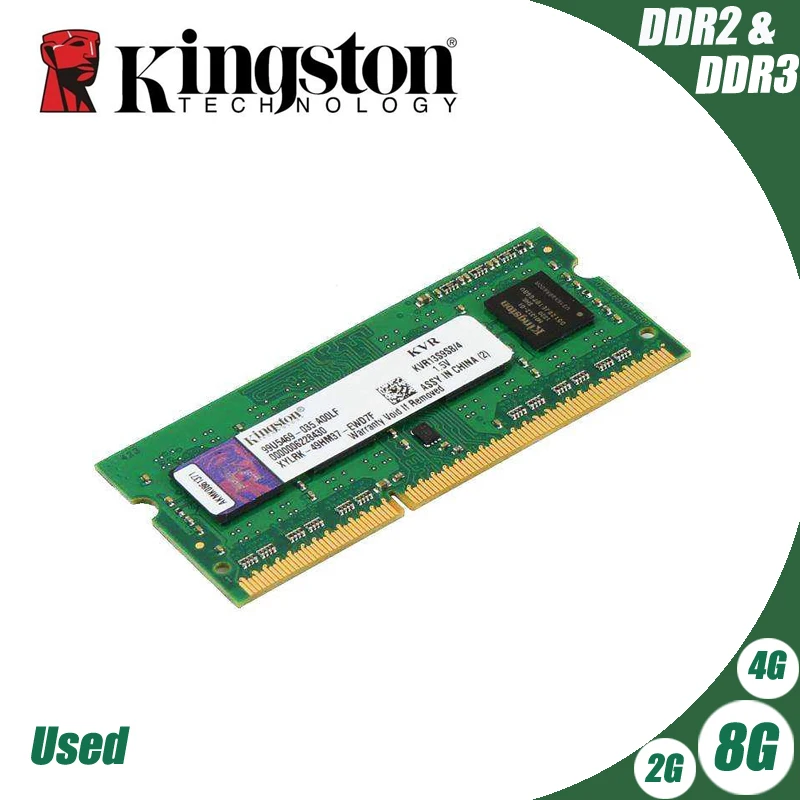 

Used Kingston ram memory ddr3 2G 4GB 8GB 1333MHZ PC3-10600S 1600MHZ 12800S DDR2 800Mhz 667Mhz 204pin 1.5V Laptop Notebook SODIMM