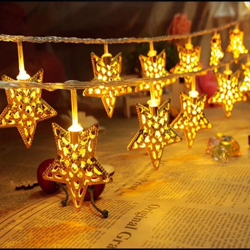 2m 20led Gold Star Led String Lights Christmas Party Wedding 2m 20led Gold Star Led String Lights Christmas Party Wedding