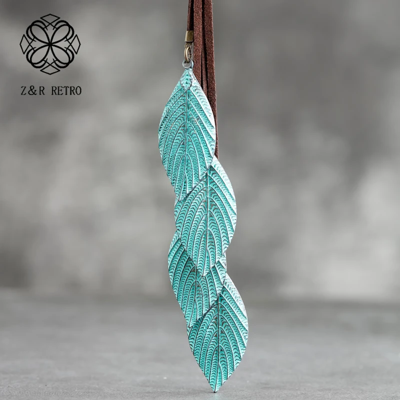

Leaf Necklace Zinc Alloy Vintage Long Chain Necklace Handmade Women Jewelry Leaf Pendants For Friends 2018 New Gifts 2.5*5cm