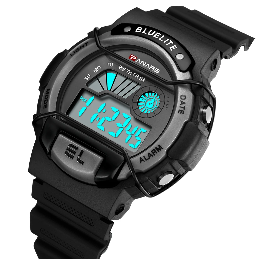 

Watches Men Waterproof Fashion Leisure Waterproof Sports S Watches Black Plastic Strap Shock Resisitant Relogio Masculino reloj