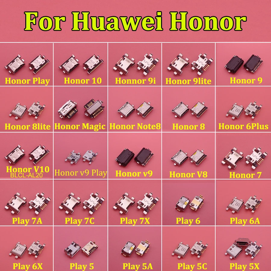 Разъем Micro usb для зарядки Huawei Honor 7 8 10 V10 V9 9i 9 Lite 6 plus magic note8 Play 5 6A 6X 5C 5A 5X 7A 7C 7X|Шлейфы мобильных телефонов| |